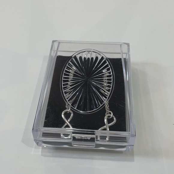 Infinity Style Dangle Earrings Sterling Silver - Picture 3 of 4